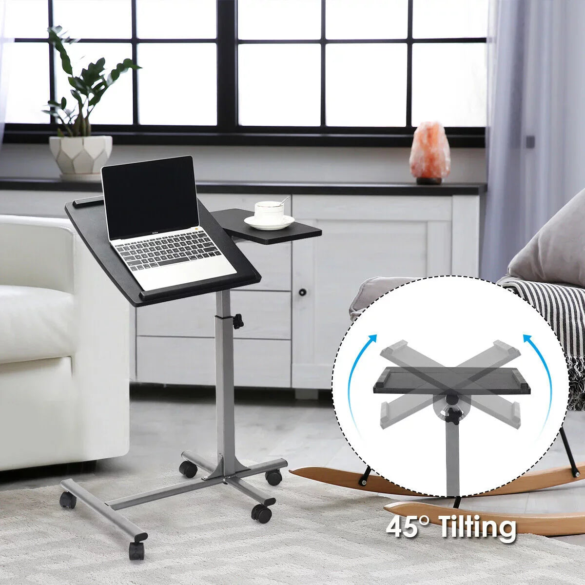 Rolling Laptop Notebook Desk Stand
