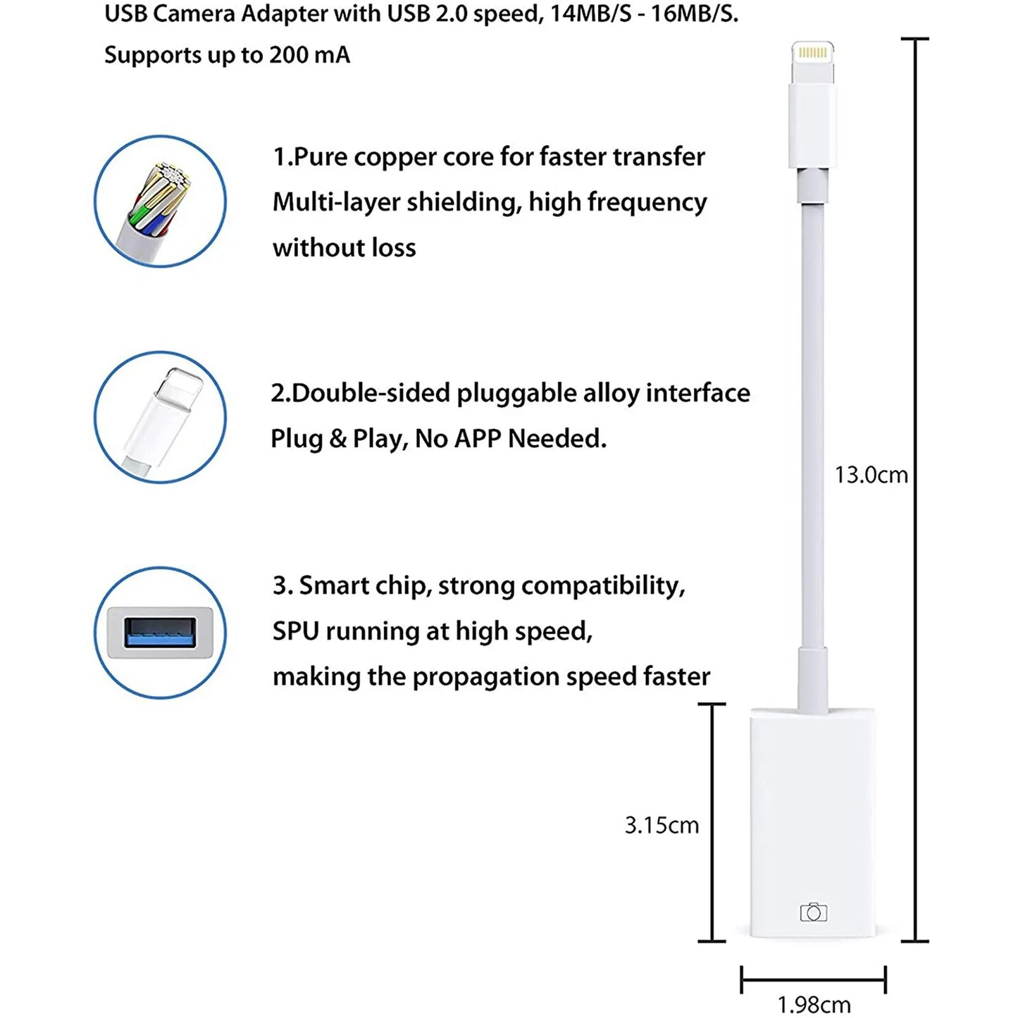 Lightning to USB Camera Adapter USB 3.0