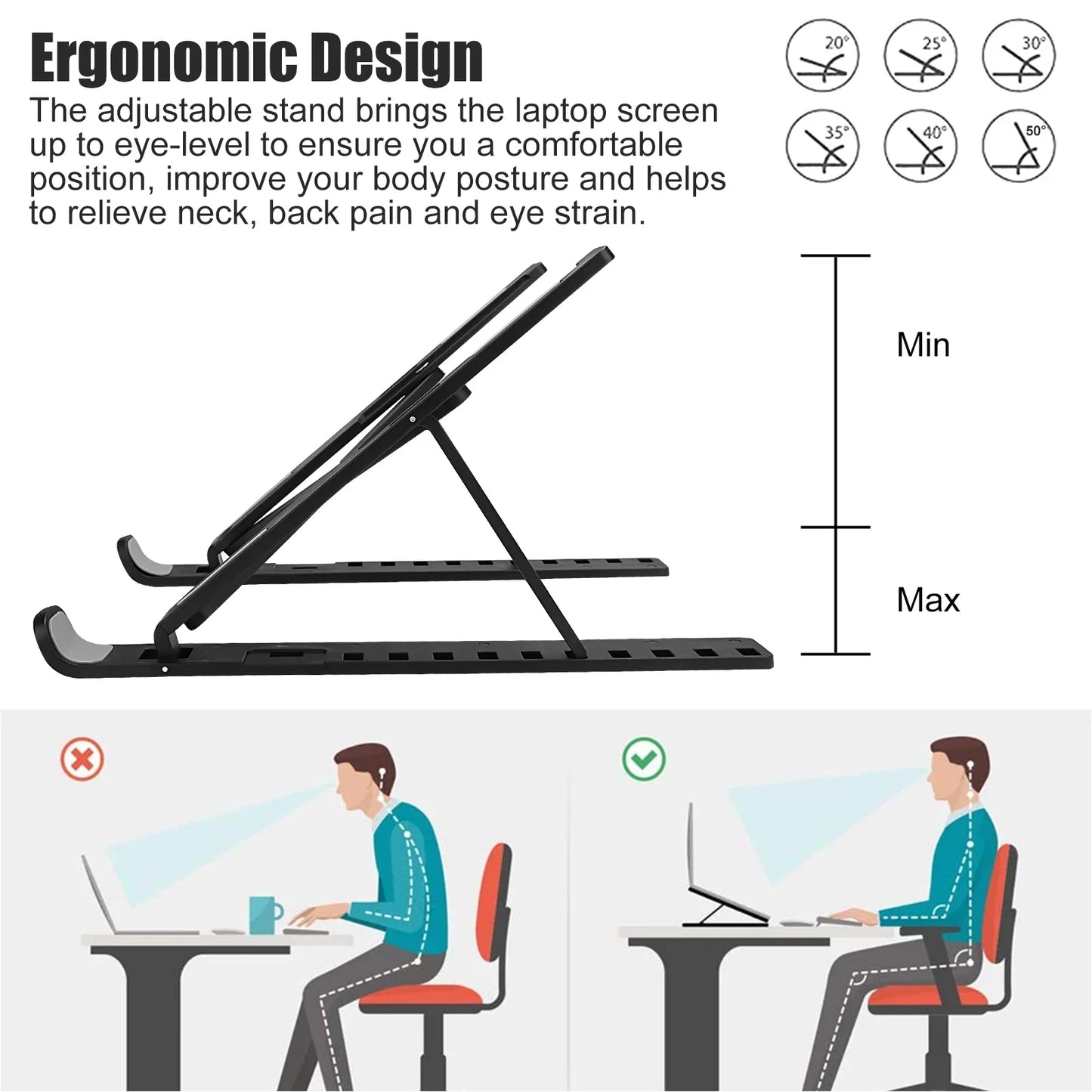 Ventilated Desktop Holder with Height Adjustment