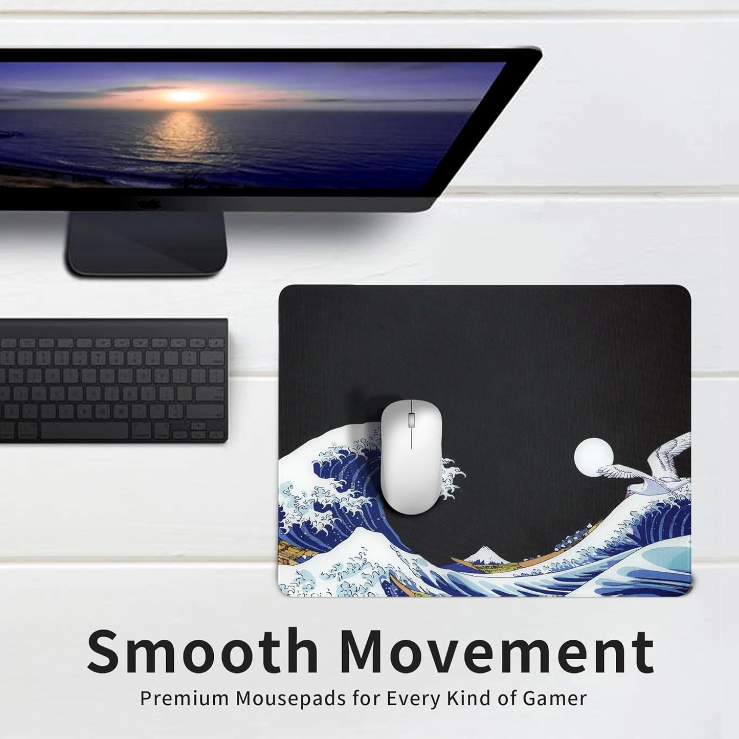 Black Coral Sea Glass Mousepad
