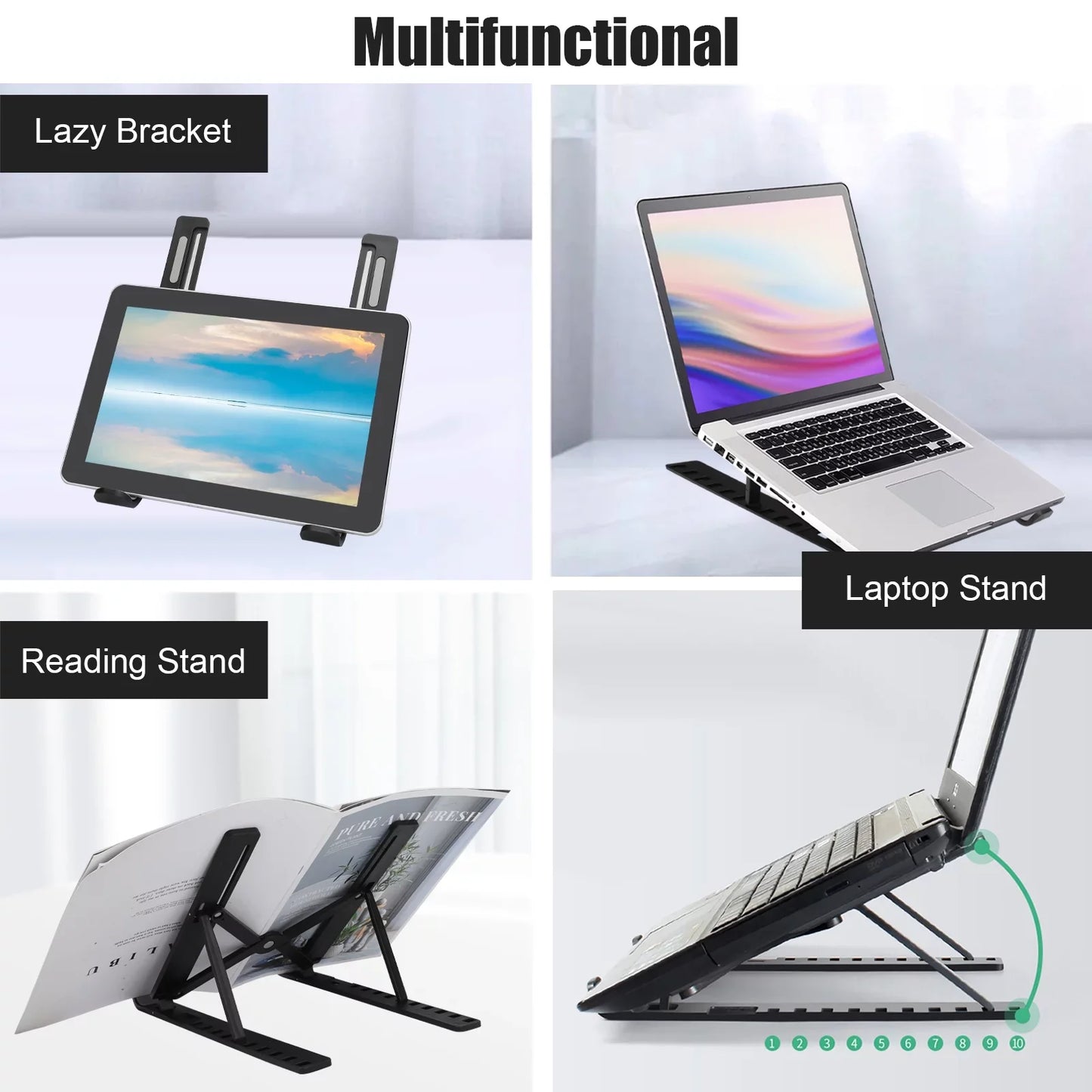 Ventilated Desktop Holder with Height Adjustment